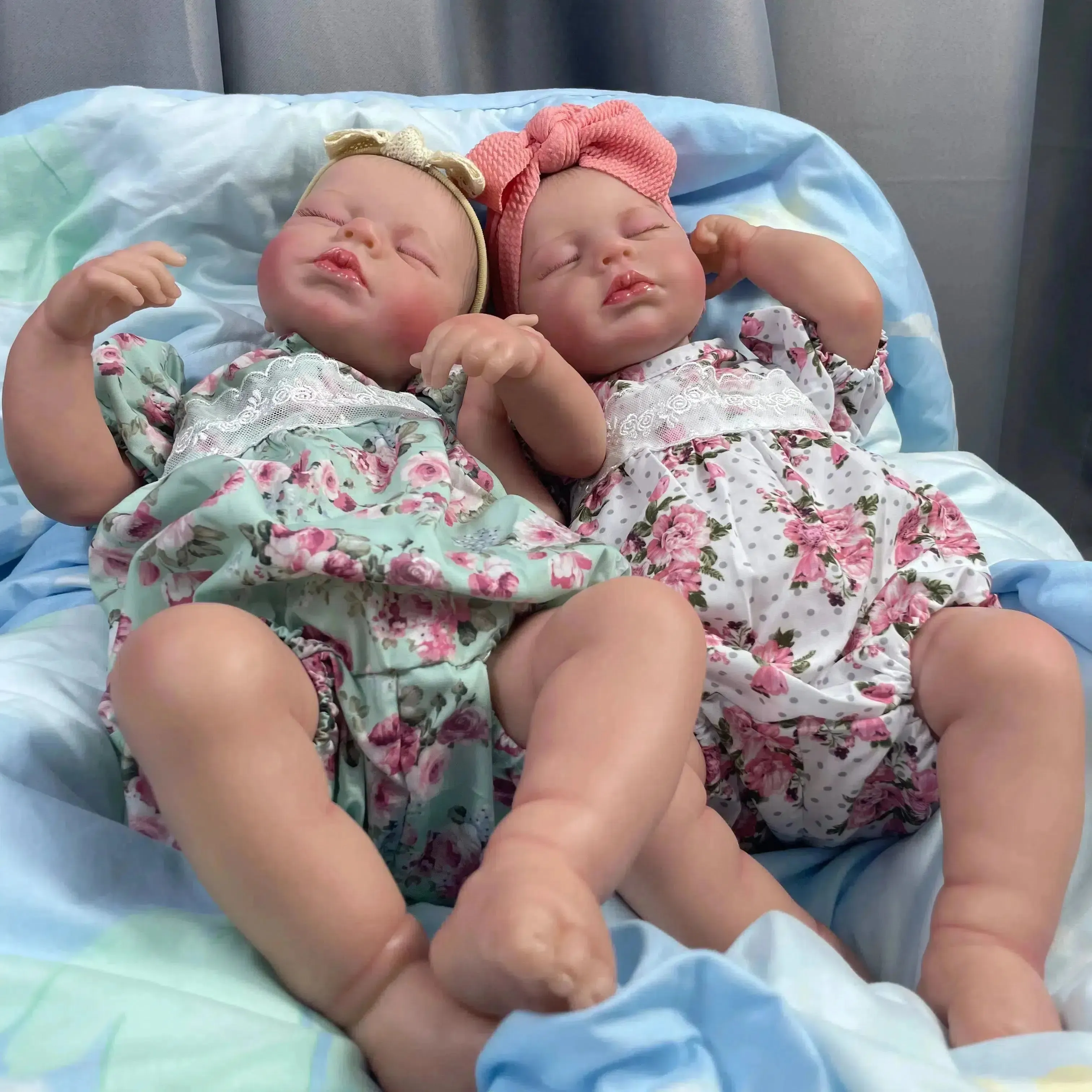 20-Inch Finished Reborn Baby Doll Twins - Isabella and Olivia