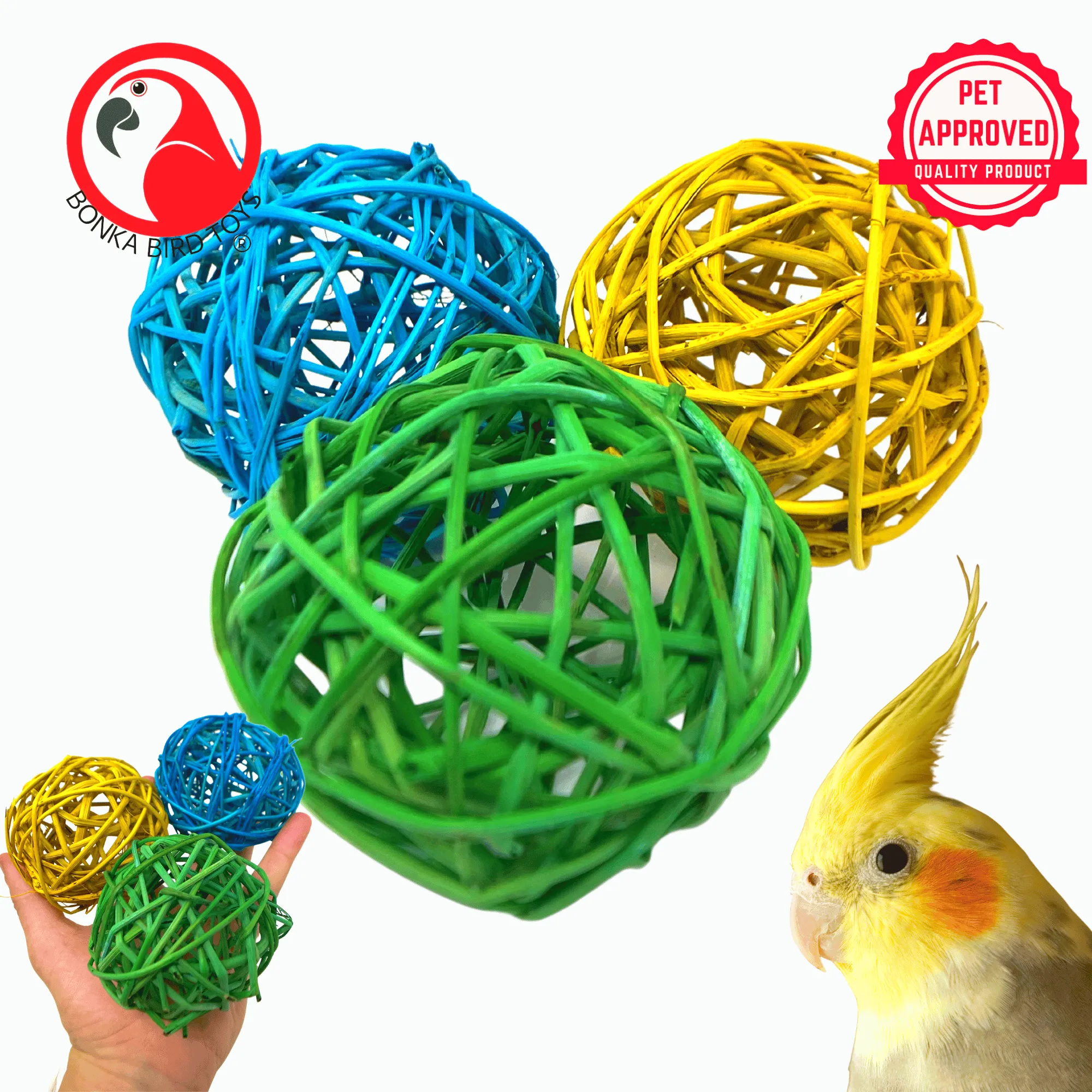 2521 Pk3 Huge 3" Colored Vine Ball