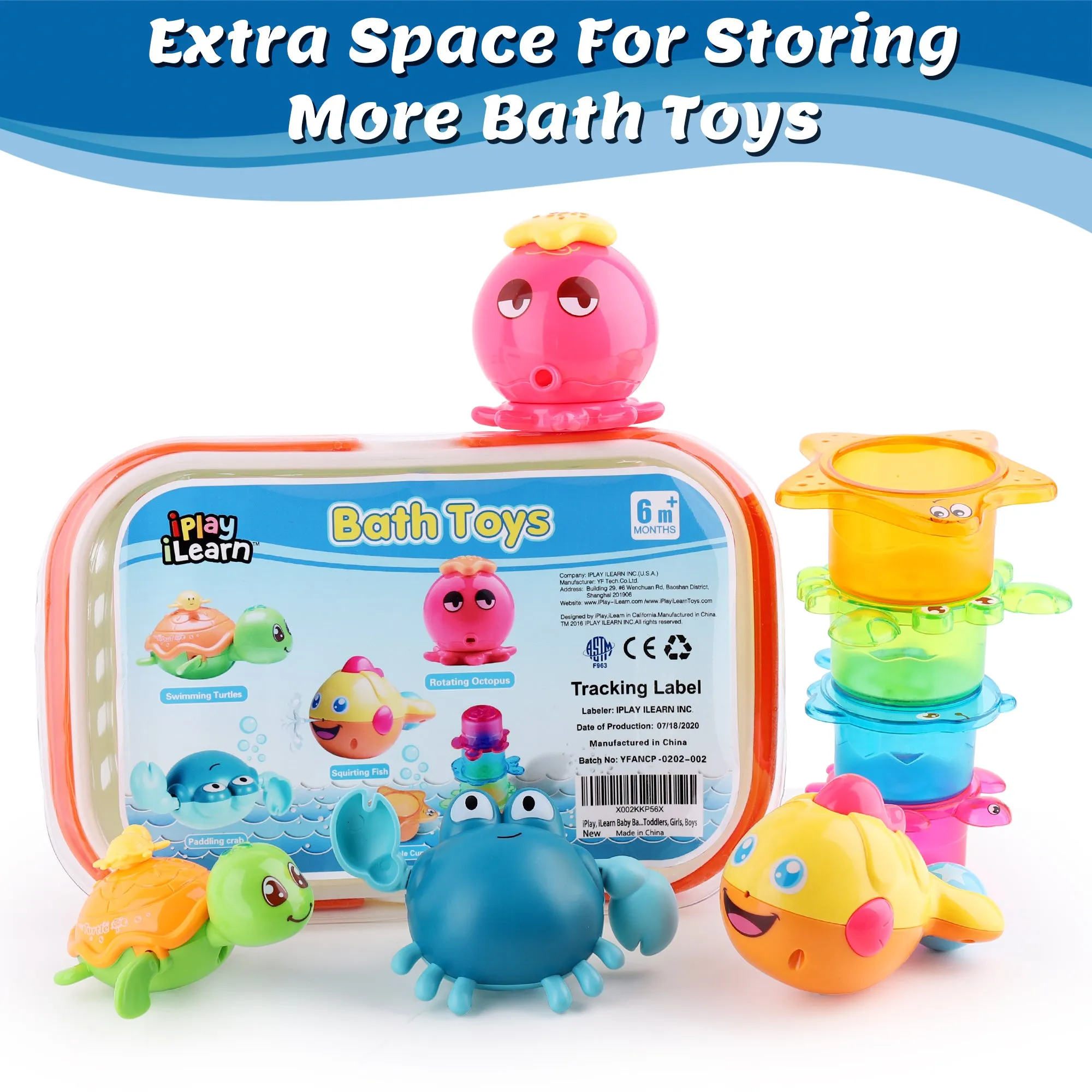 Baby Bath Toys Fun Bath Time Tub Toys & Organizer