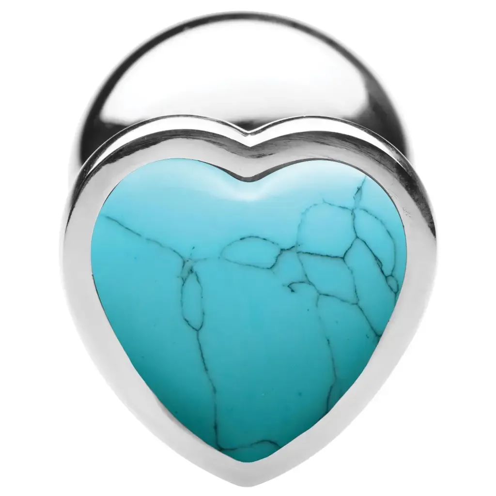 Authentic Turquoise Heart-Shaped Gemstone Anal Plug by Booty Sparks