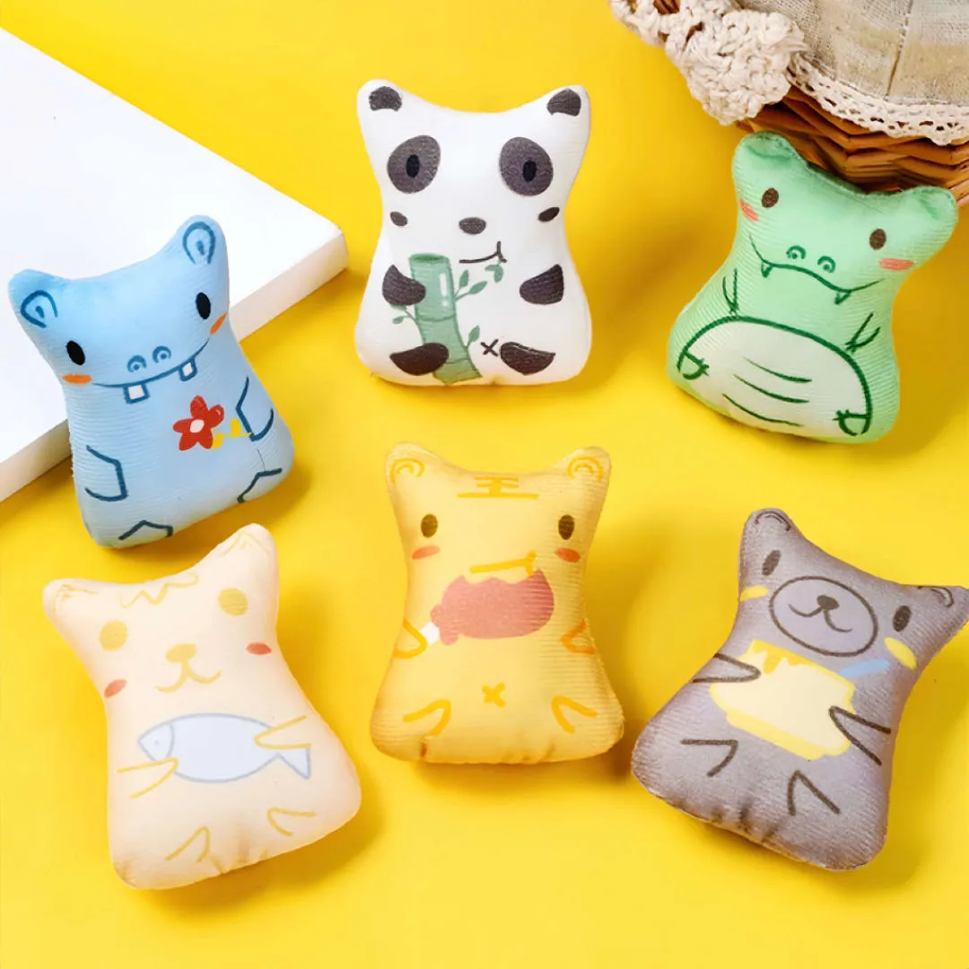 Cartoon Cat Chewing Toy With Catnip Cat Toys