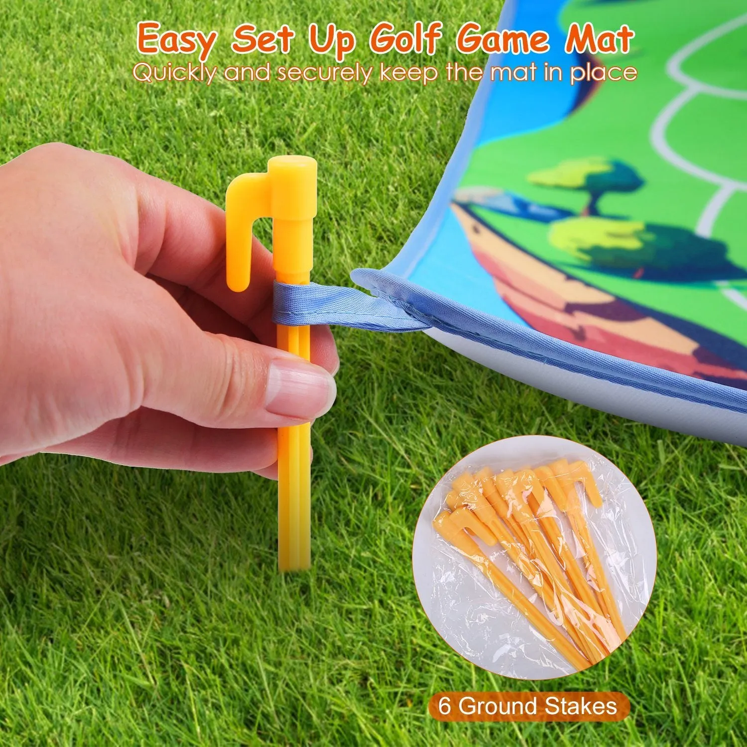 Casual Golf Game Set Indoor Outdoor Golf Pratice Mat Chipping Green Golf Yard Games for Kids Adults with 20 Sticky Golf Balls Storage Bag