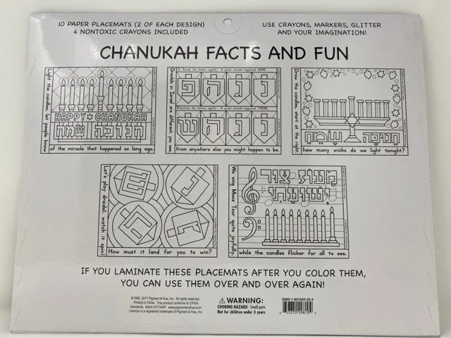 Chanukah Facts & Fun Placemats