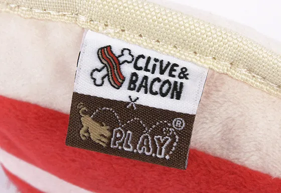 Clive & Bacon x P.L.A.Y. Squeaky Plush Dog toys, Crispy Bacon