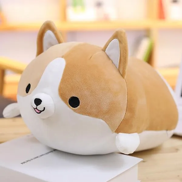 Cute Corgi Dog doll pillow Shiba Inu plush toy  holding sleeping doll Stuffed animal pillow gift for baby 35cm