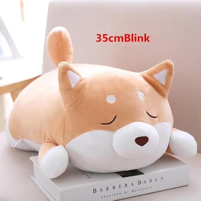 Cute Corgi Dog doll pillow Shiba Inu plush toy  holding sleeping doll Stuffed animal pillow gift for baby 35cm