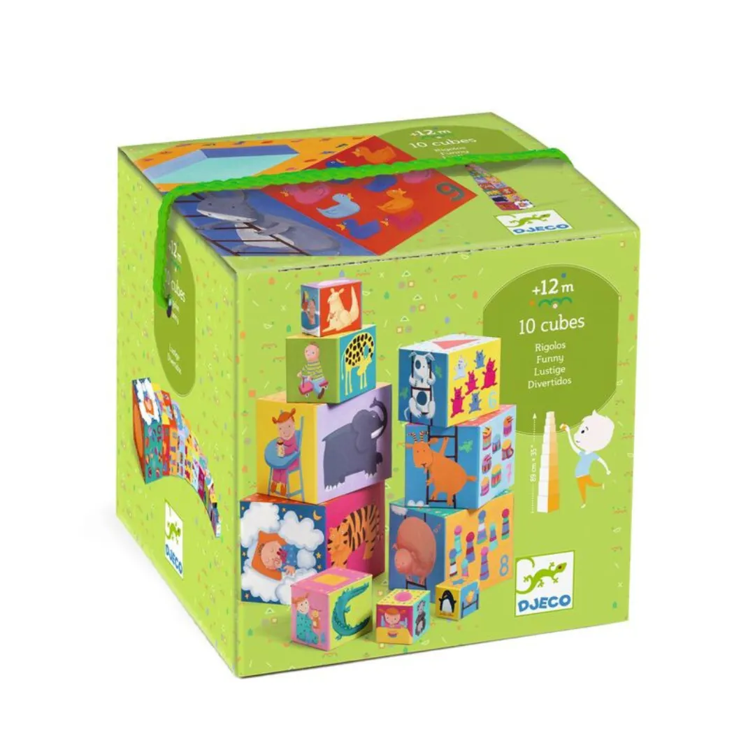 Djeco Stacking Cubes Funny Blocks