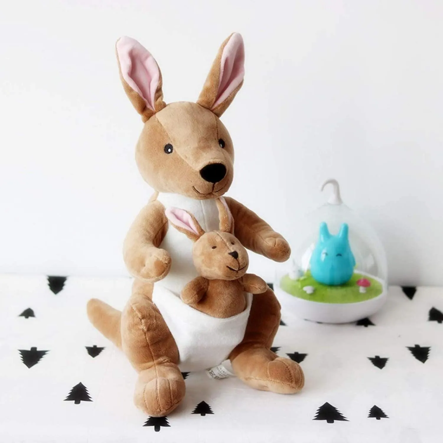 HUG 'n' FEEL SOFT TOYS Kangaroo Soft Toy|Baby Toys|Kids Toy|Soft Toy|Toy for Girl|Birthday Gift for Girl/Boys|Toy Gift for Girls|Kids Toys for Boys/Girl|Toys Gift Items (Kangaroo with Baby|30 Cm)