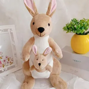 HUG 'n' FEEL SOFT TOYS Kangaroo Soft Toy|Baby Toys|Kids Toy|Soft Toy|Toy for Girl|Birthday Gift for Girl/Boys|Toy Gift for Girls|Kids Toys for Boys/Girl|Toys Gift Items (Kangaroo with Baby|30 Cm)