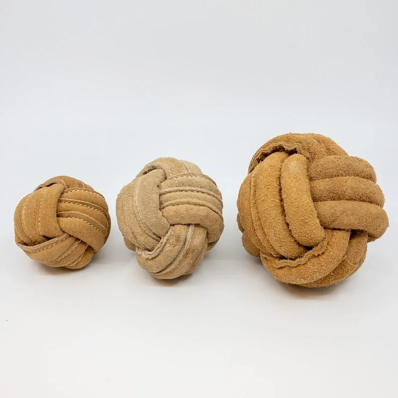 HuggleHounds Huggle-Hide® Natural Leather Ball Dog Toy