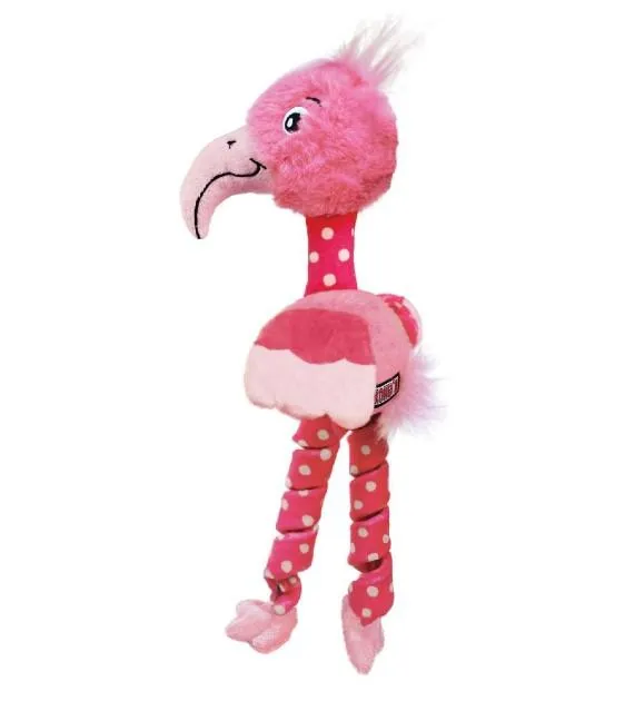 Kong Stretchezz Curlz Flamingo Dog Toy