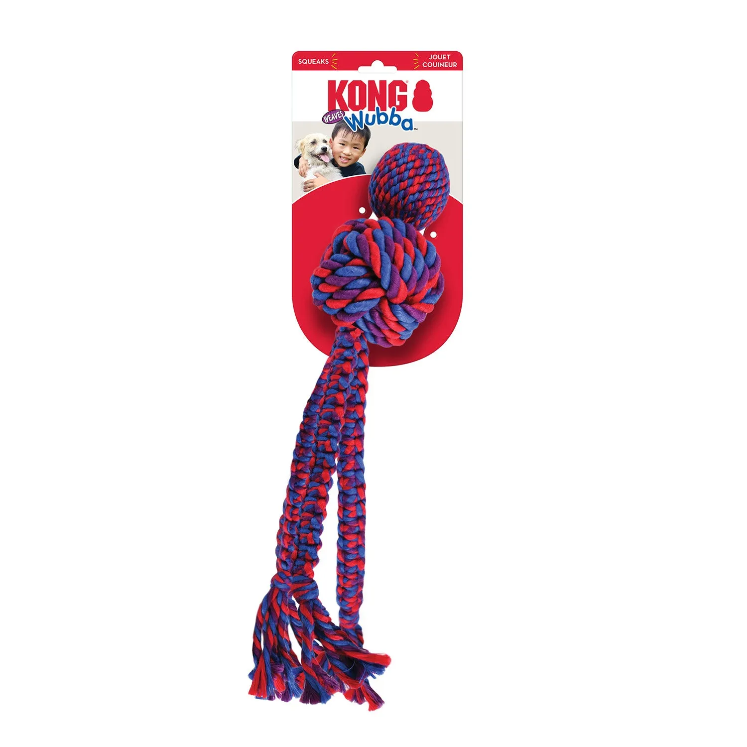 KONG Wubba Weaves with Rope Dog Toy