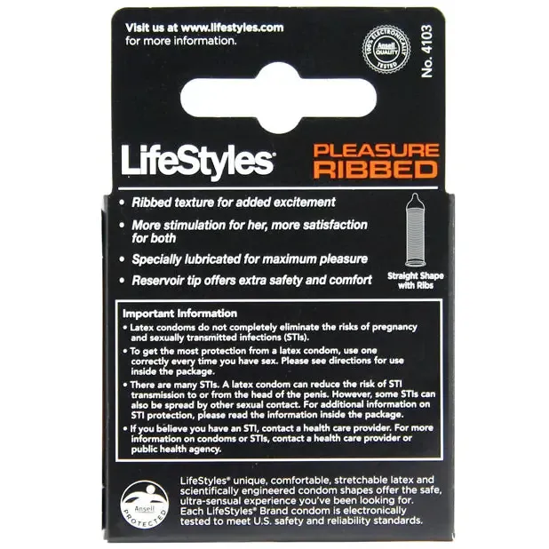 LifeStyles Ultra Ribbed Condoms (3 pack)