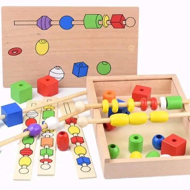 Montessori Wooden Beads Puzzle Box - Montessori Educational Toys