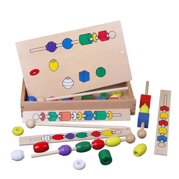 Montessori Wooden Beads Puzzle Box - Montessori Educational Toys