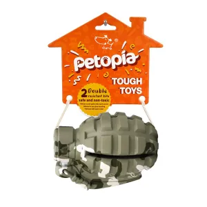 Petopia Tough Hand Grenade Rubber Dog Toy