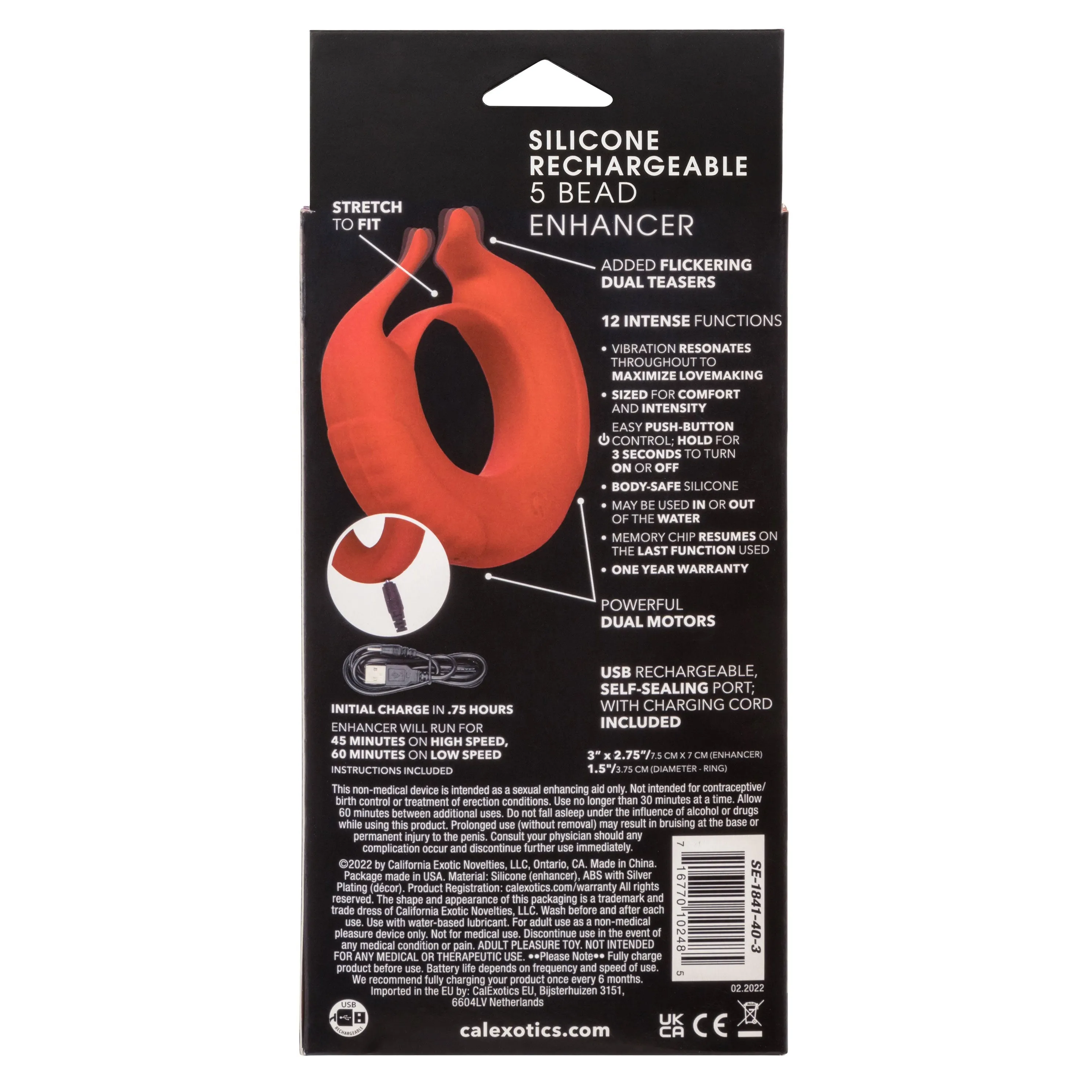 Silicone Rechargeable Taurus Enhancer - Red