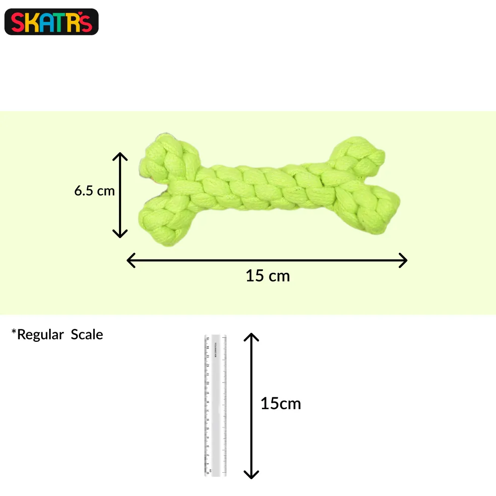 Skatrs 3 Bone Shaped, Knotted Ball with Handle and Ball Shaped Rope Chew Toy for Dogs and Cats Combo