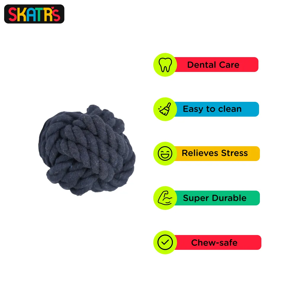 Skatrs Bone, Ball, Knotted Ball 3 in 1 Rope Chew Toy Combo for Dogs and Cats