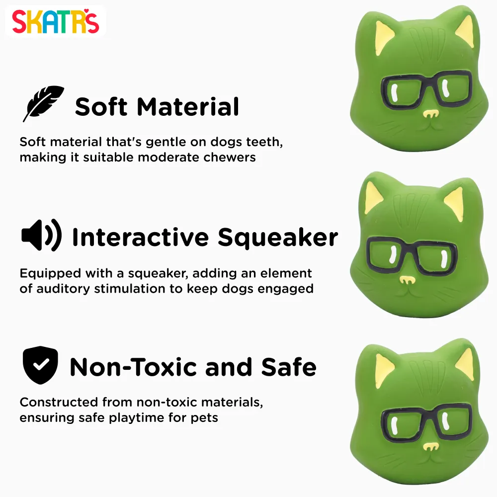 Skatrs Latex Squeaky Cat Toy for Dogs and Cats (Green)