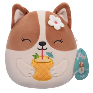 Squishmallows 7.5 Inch Plush  Regina Brown And White Corgi