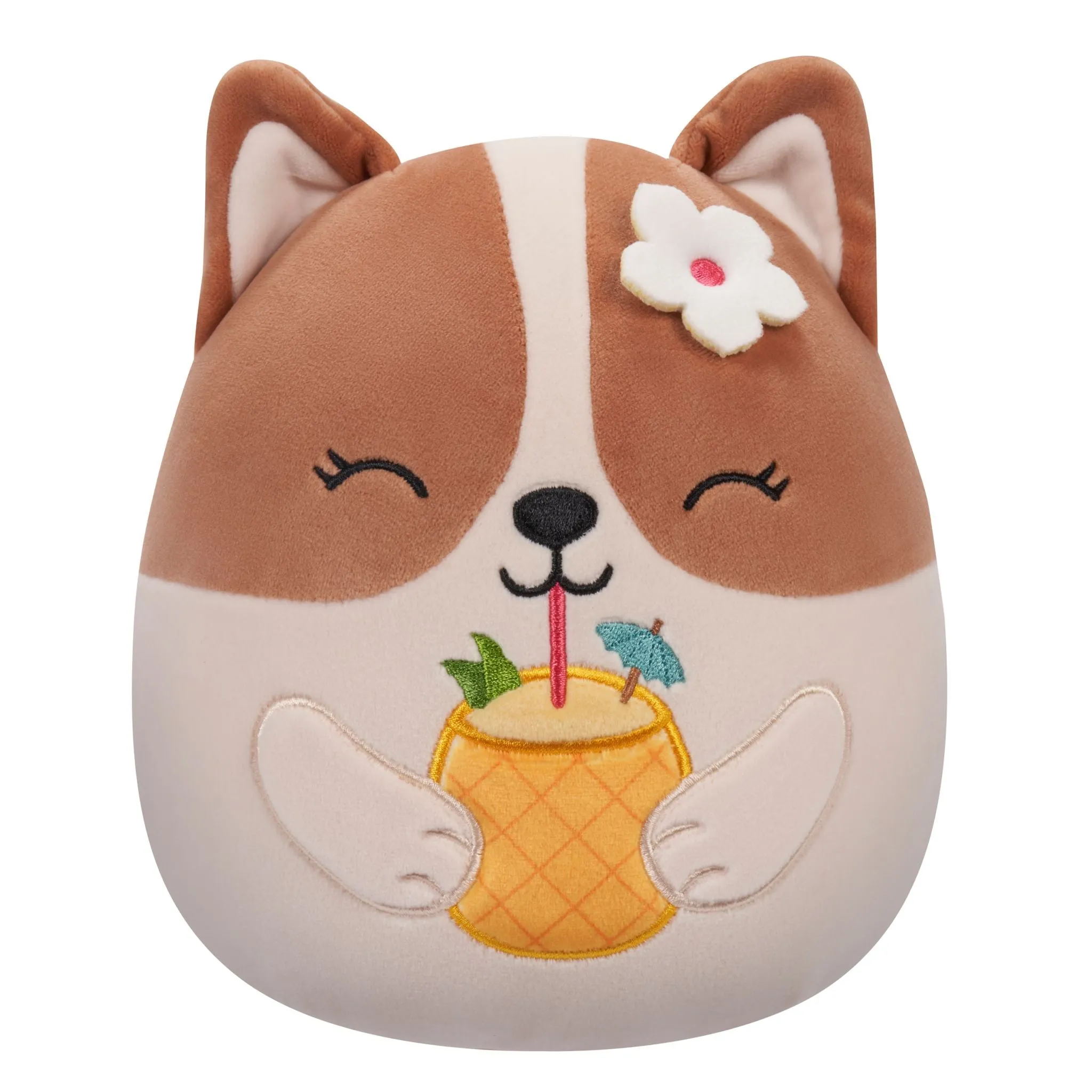 Squishmallows 7.5 Inch Plush  Regina Brown And White Corgi