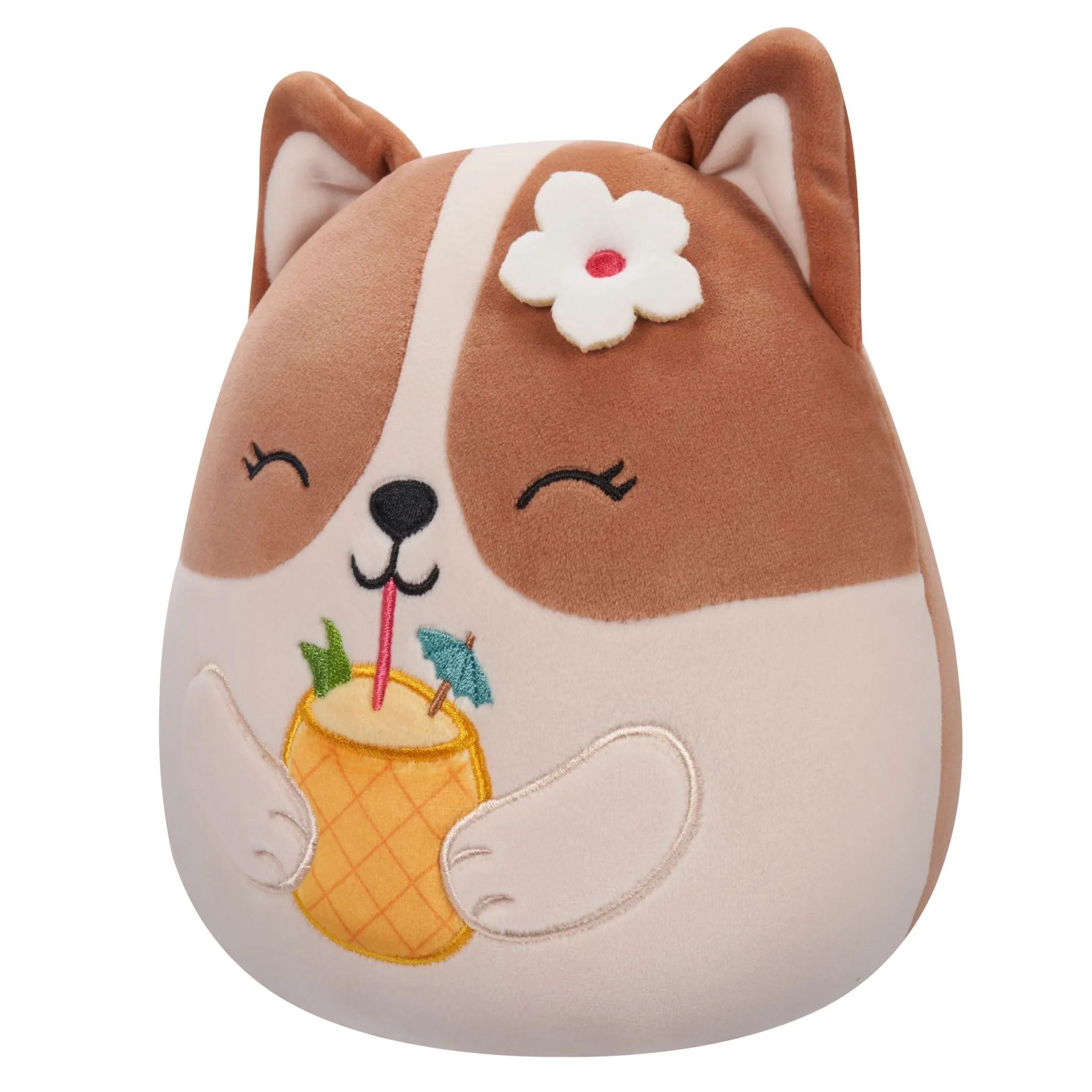 Squishmallows 7.5 Inch Plush  Regina Brown And White Corgi