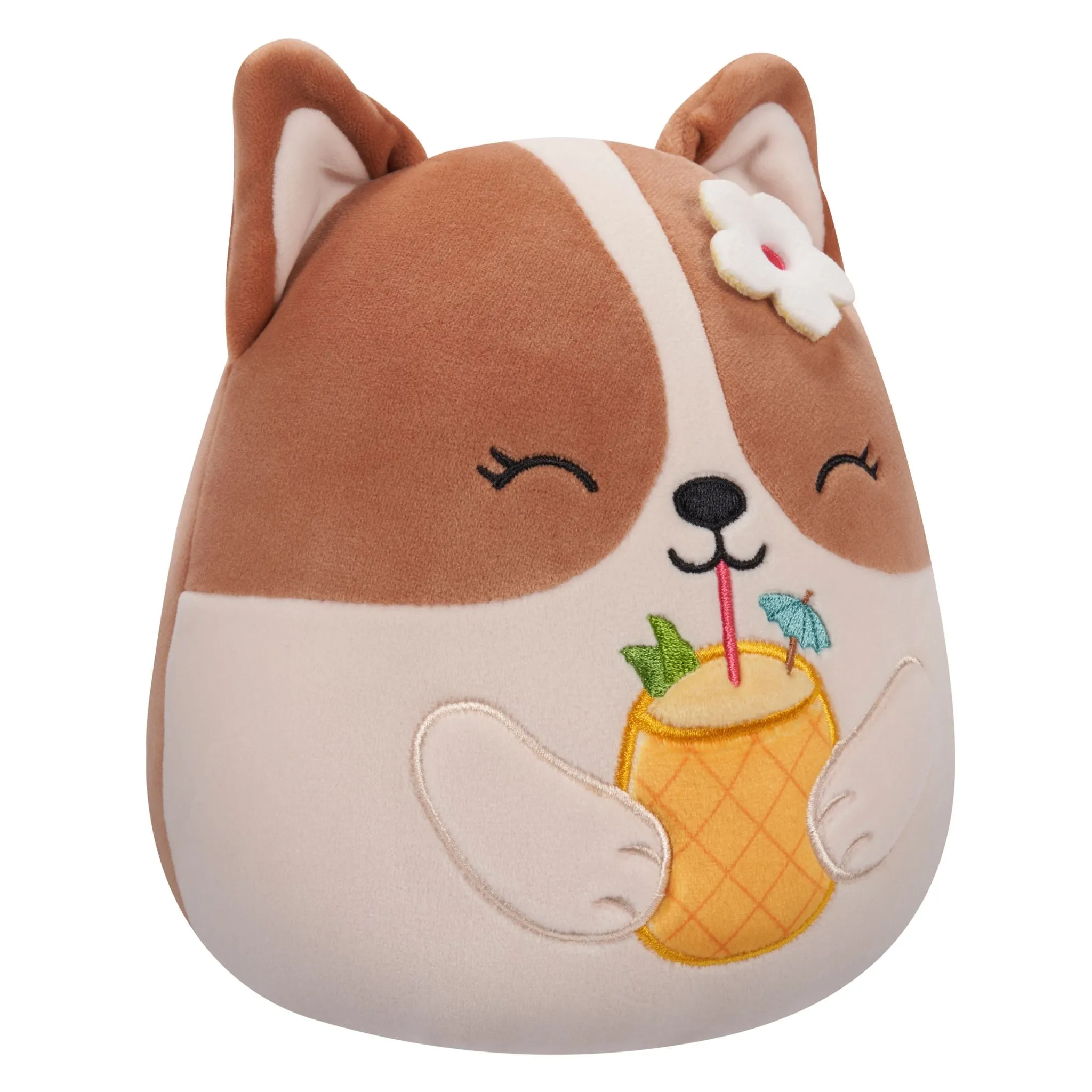 Squishmallows 7.5 Inch Plush  Regina Brown And White Corgi