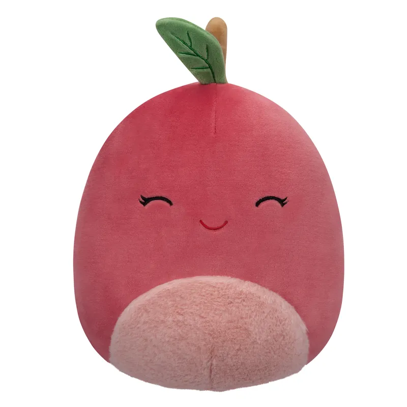 Squishmallows 7.5 Inch Plush S15  Red Cherry With Closed Eyes And Fuzzy Belly