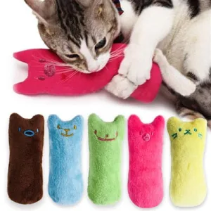 Teeth Grinding Catnip Toys Funny Interactive Plush Cat Toy