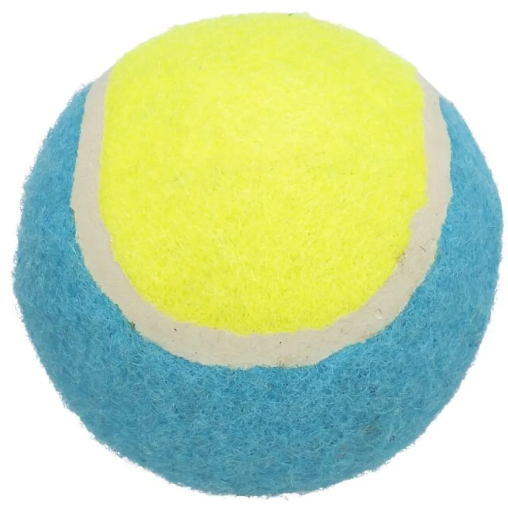 Trixie Tennis Ball Toy for Dogs and Cats (Blue/Neon Yellow)