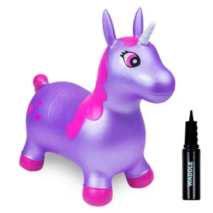 Waddle Ride On Bouncer, Purple Pink Unicorn