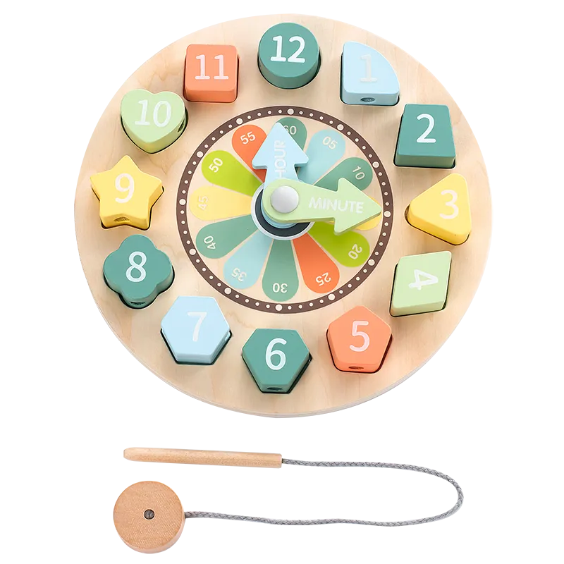 Wooden Educational Toy Shape Sorting Clock (14 pcs)