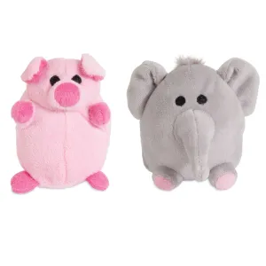 Zoobilee Mini Elephant & Pig Plush Puppy Toy