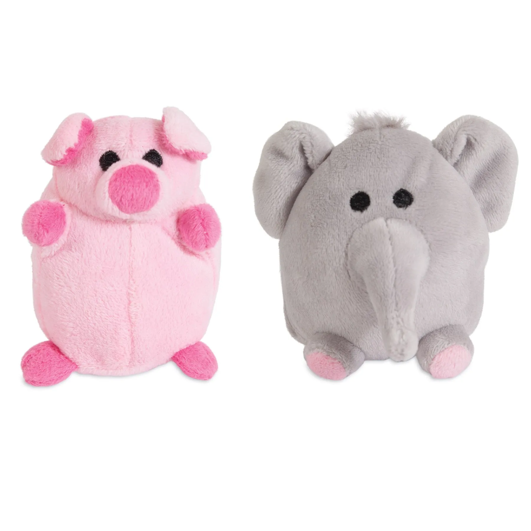 Zoobilee Mini Elephant & Pig Plush Puppy Toy